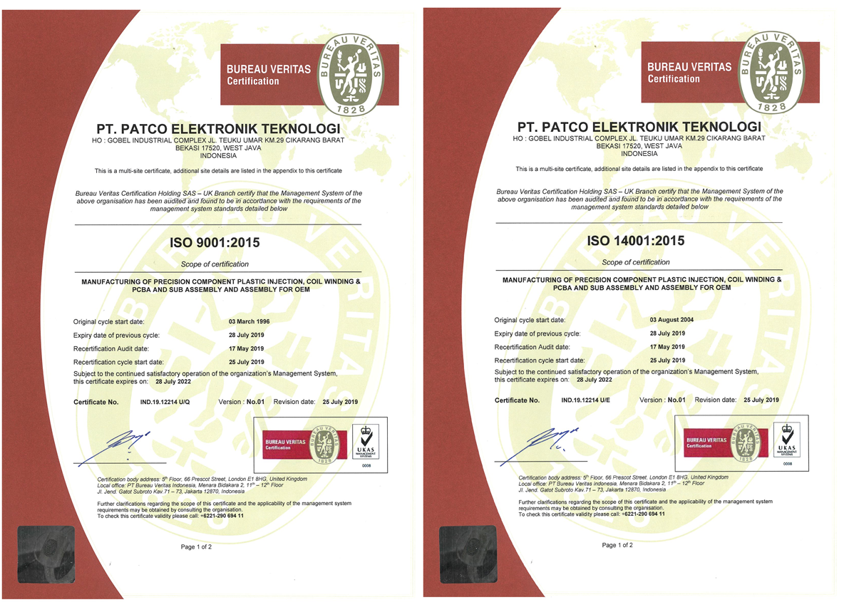 ISO 9001: 2015 & ISO 14001: 2015