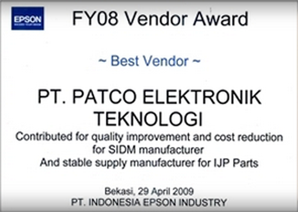 Award : Best Vendor INDONESIA